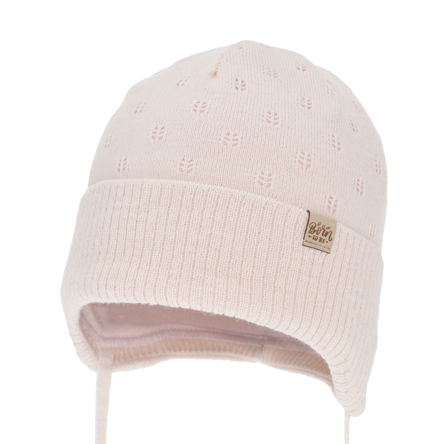 Girl's spring/ autumn hat, beige, with ears, Froya