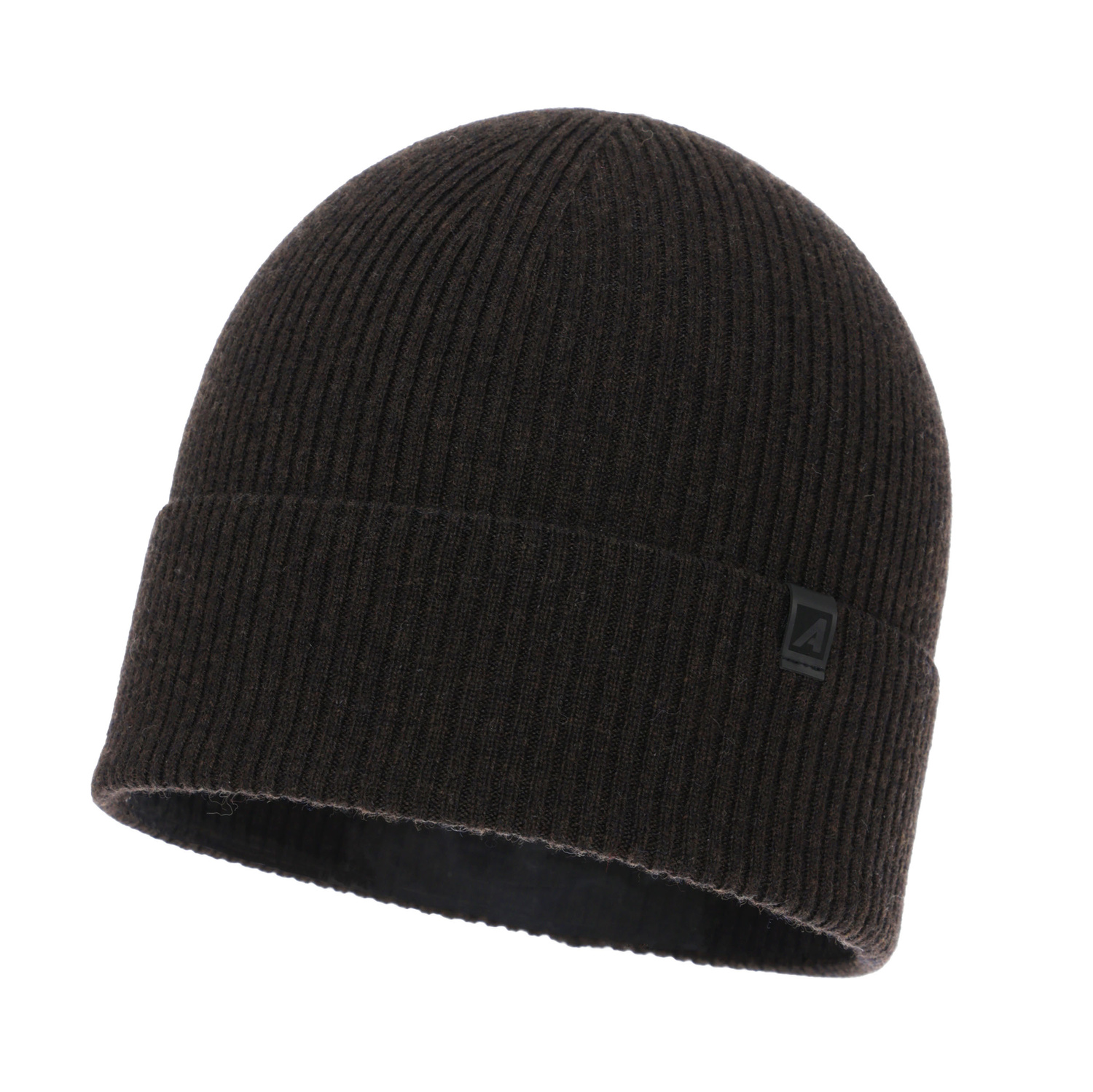 Men's autumn, winter hat, brown, merino wool with cashmere, Azuryt