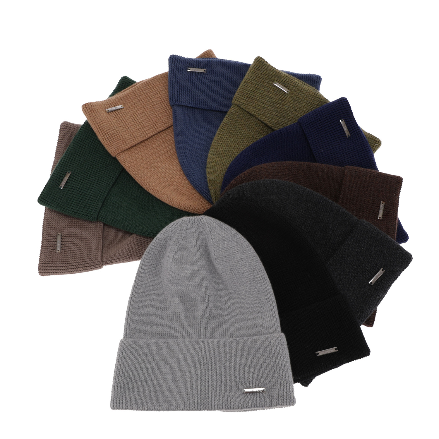 Men's spring and winter hat green 100% extra fine merino wool Memfis