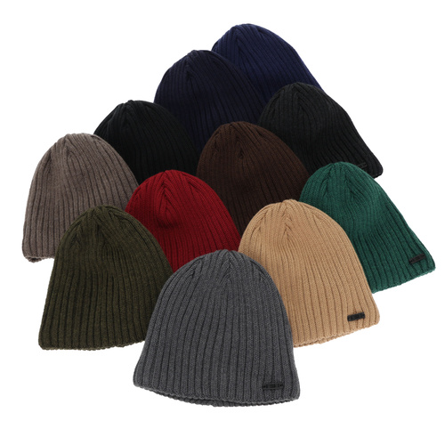 Men's winter hat, khaki, with merino wool, Adagio