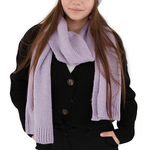 Women's winter scarf violet merino wool Loretta