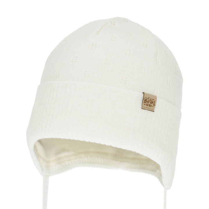 Girl's spring/ autumn hat, cream, with ears, Froya