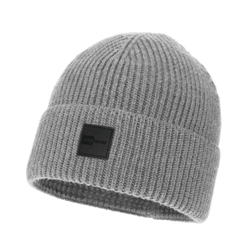 Men's winter hat navy grey 100% merino wool Iron
