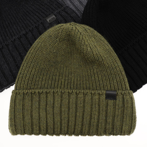 Men's winter hat grey 100% extra finemerino wool seamless Bruner