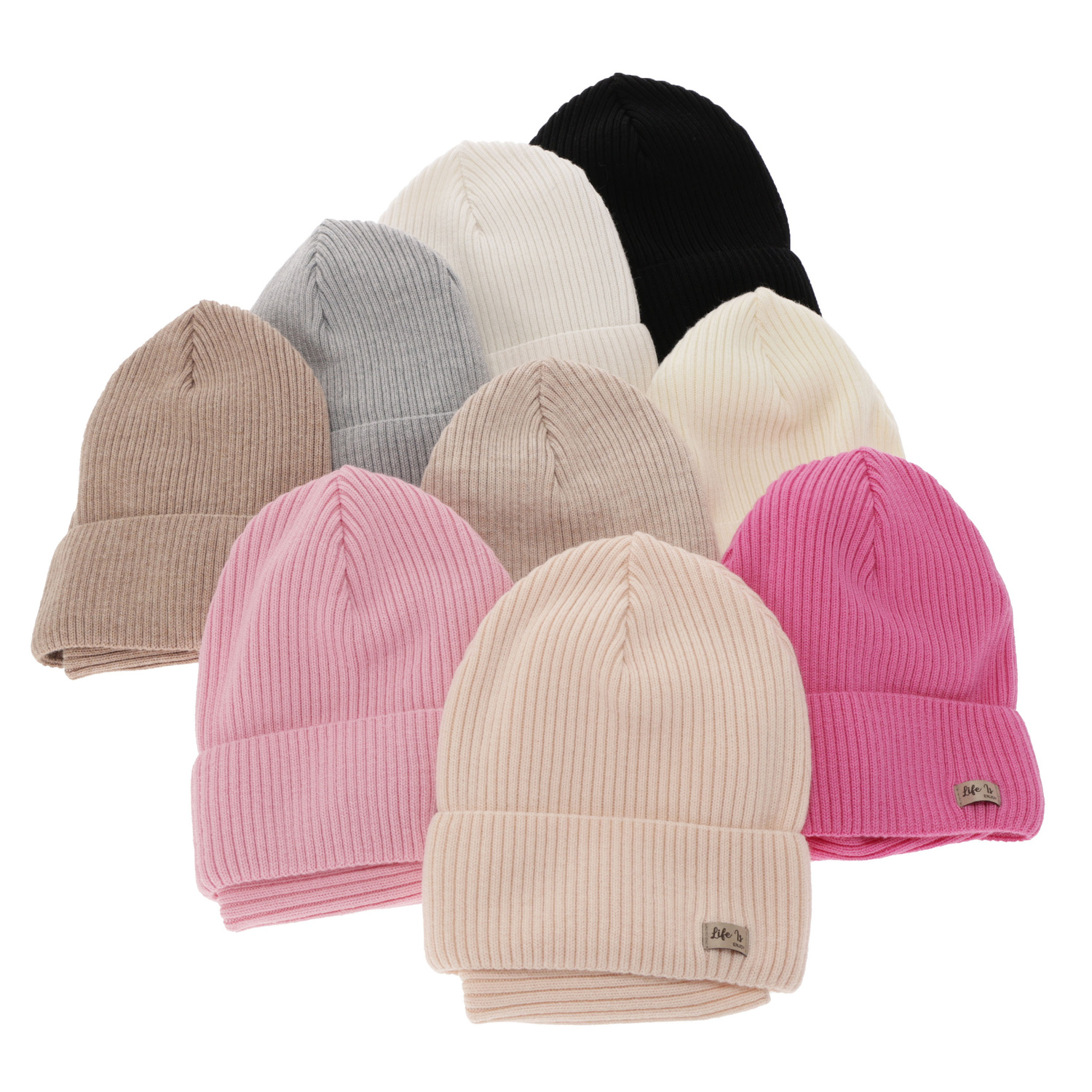 Girl spring autumn set hat and tube scarf beige 100% extra fine merino wool Itra