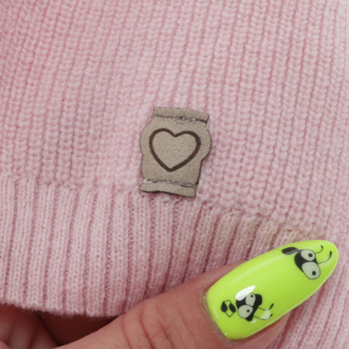 Girl's spring/ autumn hat, dark beige, merino wool with cashmere, with ears, Orida