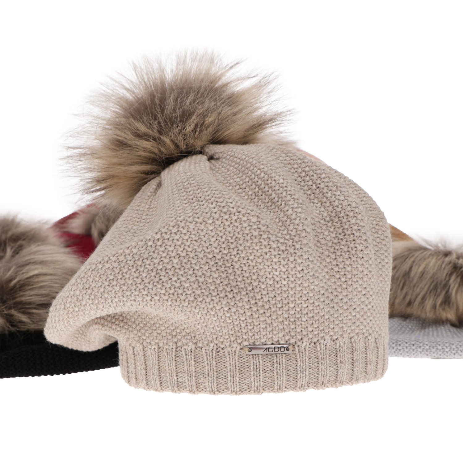 Woman's winter beret camel merino wool Bonnie