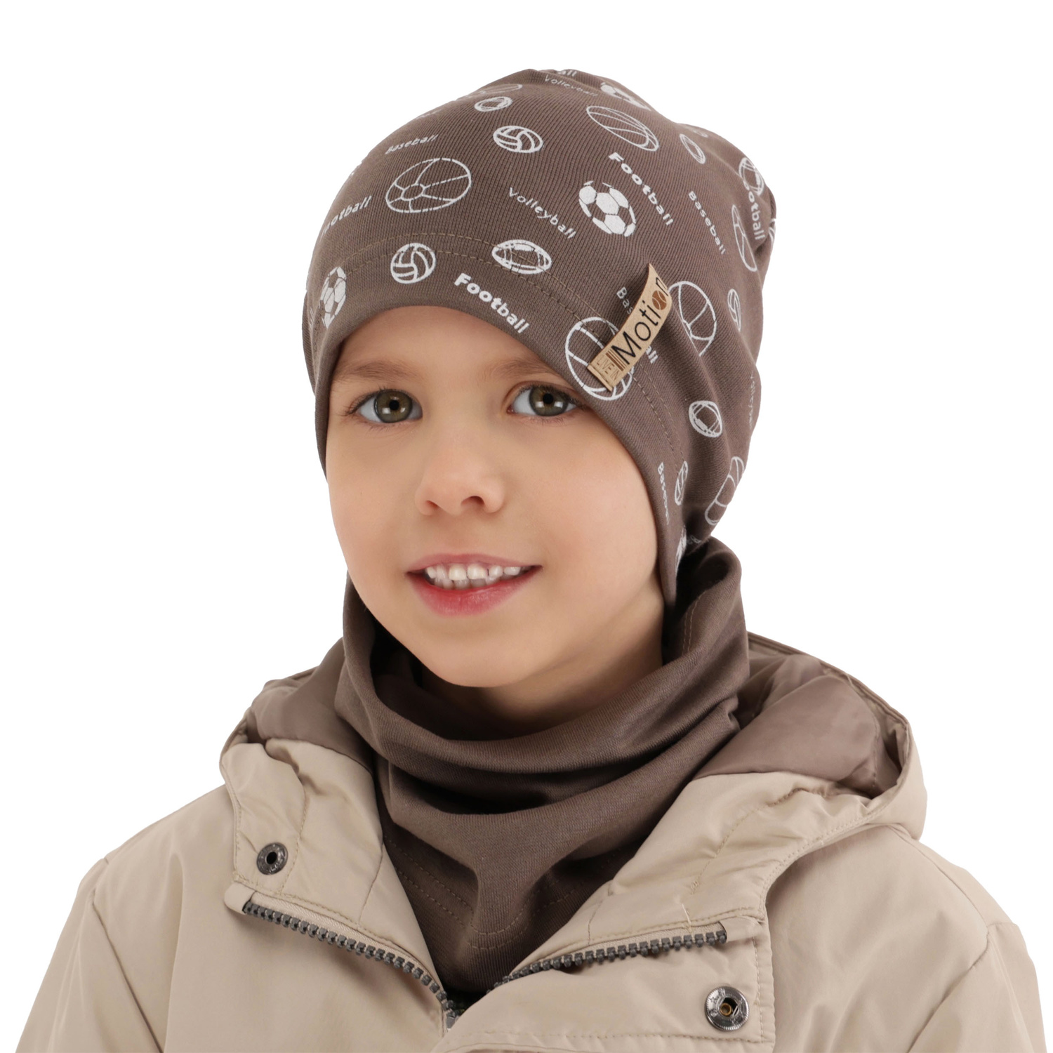 Boy's spring/ autumn set: hat and tube scarf grey Paolo