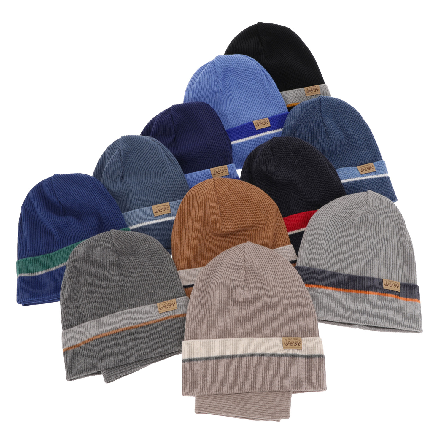 Children's autumn/ spring set: hat and tube scarf, with cotton, black Antonio