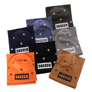 Children's autumn/ spring set: hat and tube scarf orange Soccer