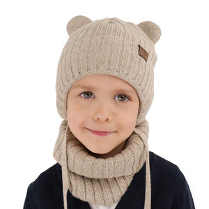 Boy's winter set: hat and tube scarf camel Ferven