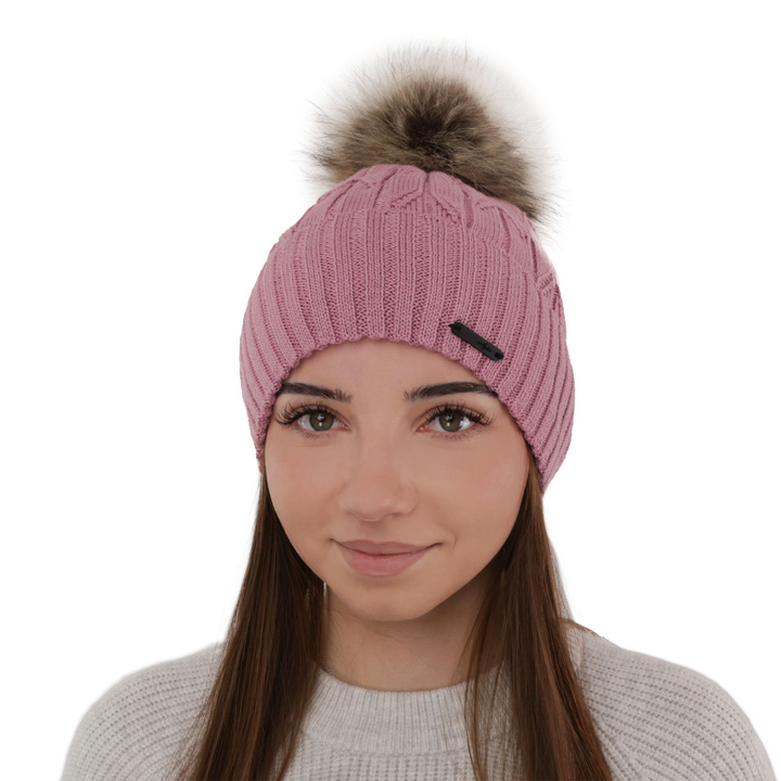 Woman's winter hat in violet merino wool Talaria