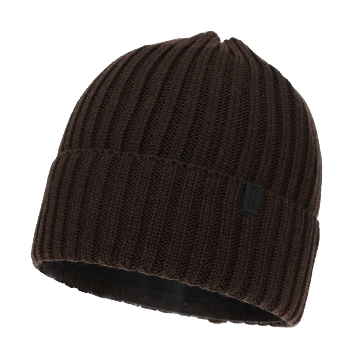 Men's winter hat, brown, with merino wool, Tyrol
