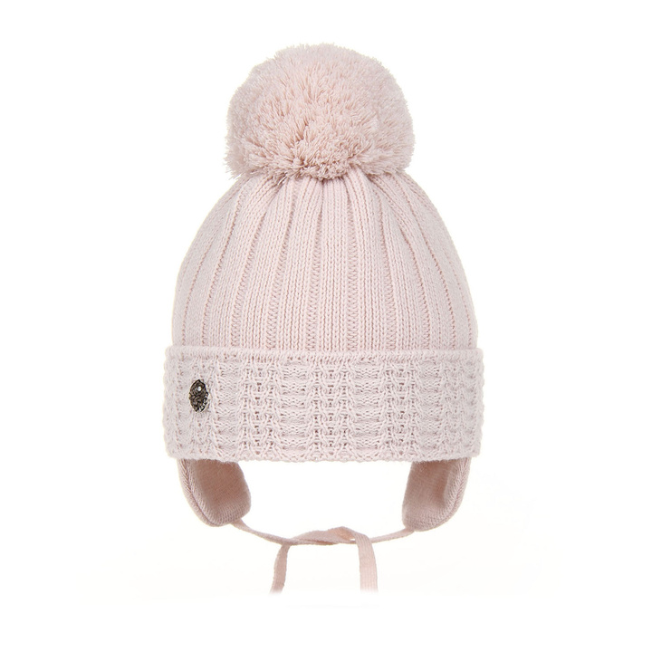Girl's winter tied hat beige Florencja