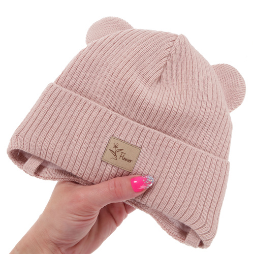 Girl's spring/ autumn hat, purple, with ears, Djona