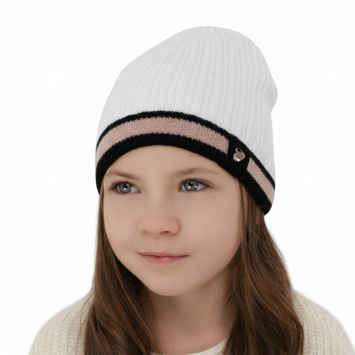 Girl's winter/ autumn hat white Avena