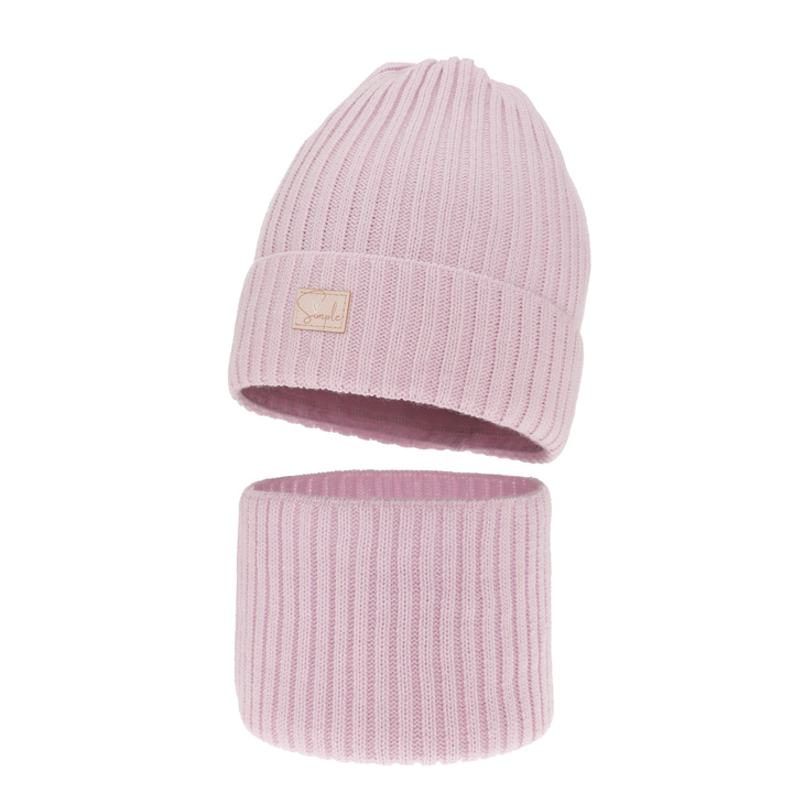 Girl's winter set: hat and tube scarf violet Tampa