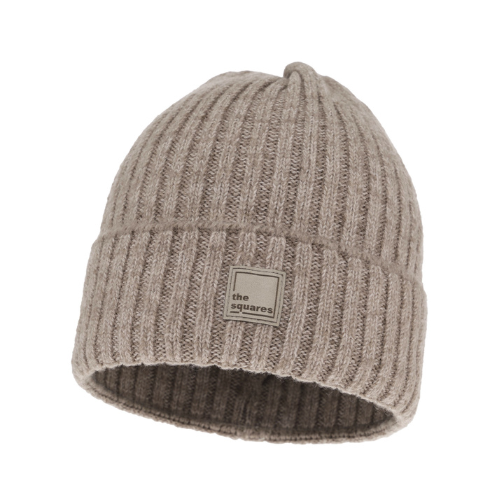 Woman's winter hat beige merino wool Benedetta