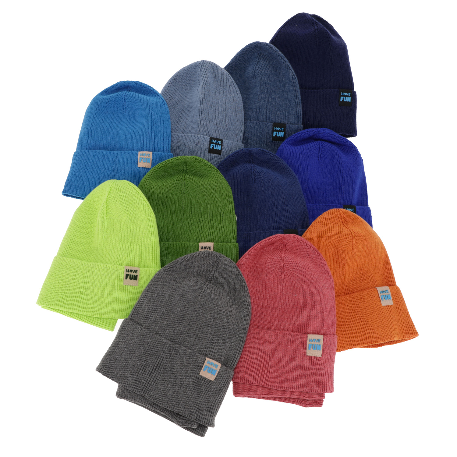 Children's autumn/ spring set: hat and tube scarf, with cotton, blue Ottavio