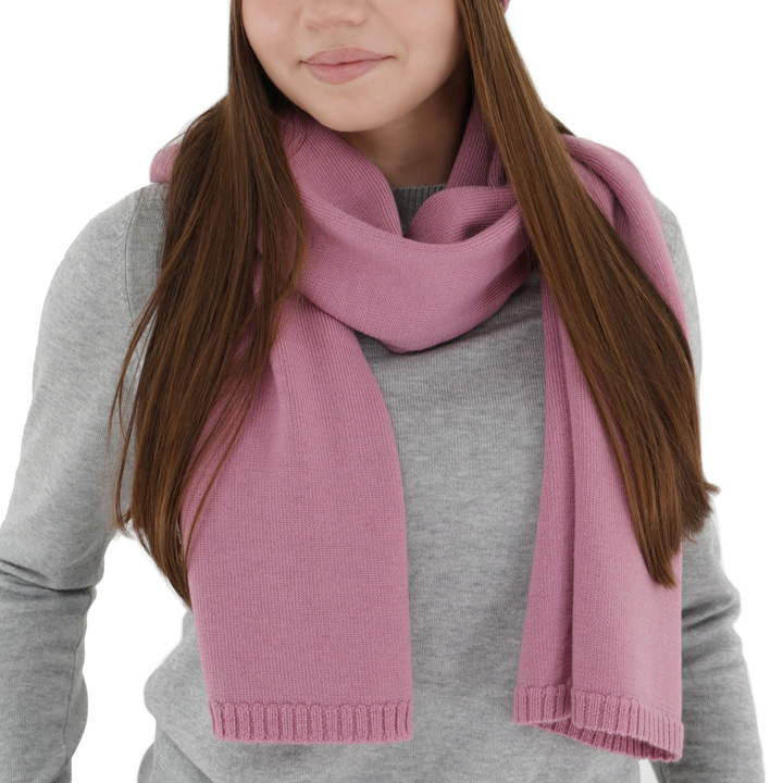 Woman's winter scarf, purple, 100% merino wool, Elonia