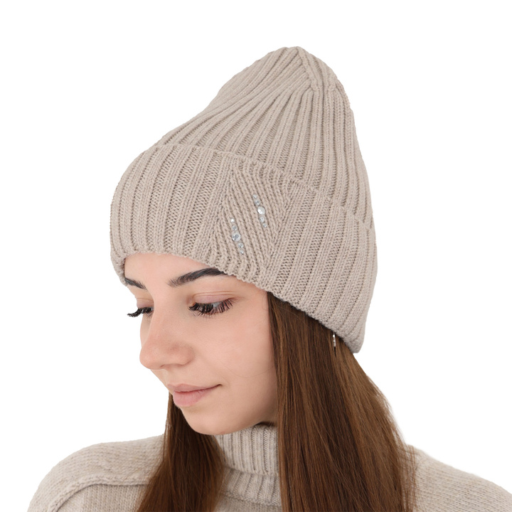 Woman's winter hat pink Ariga 100% extra fine merino wool