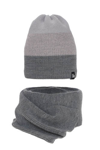Girl's winter set: hat and scarf grey Kourtney