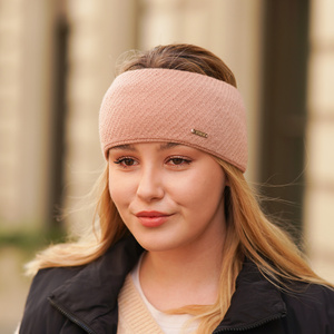 Woman's winter headband - beige merino wool Katrina