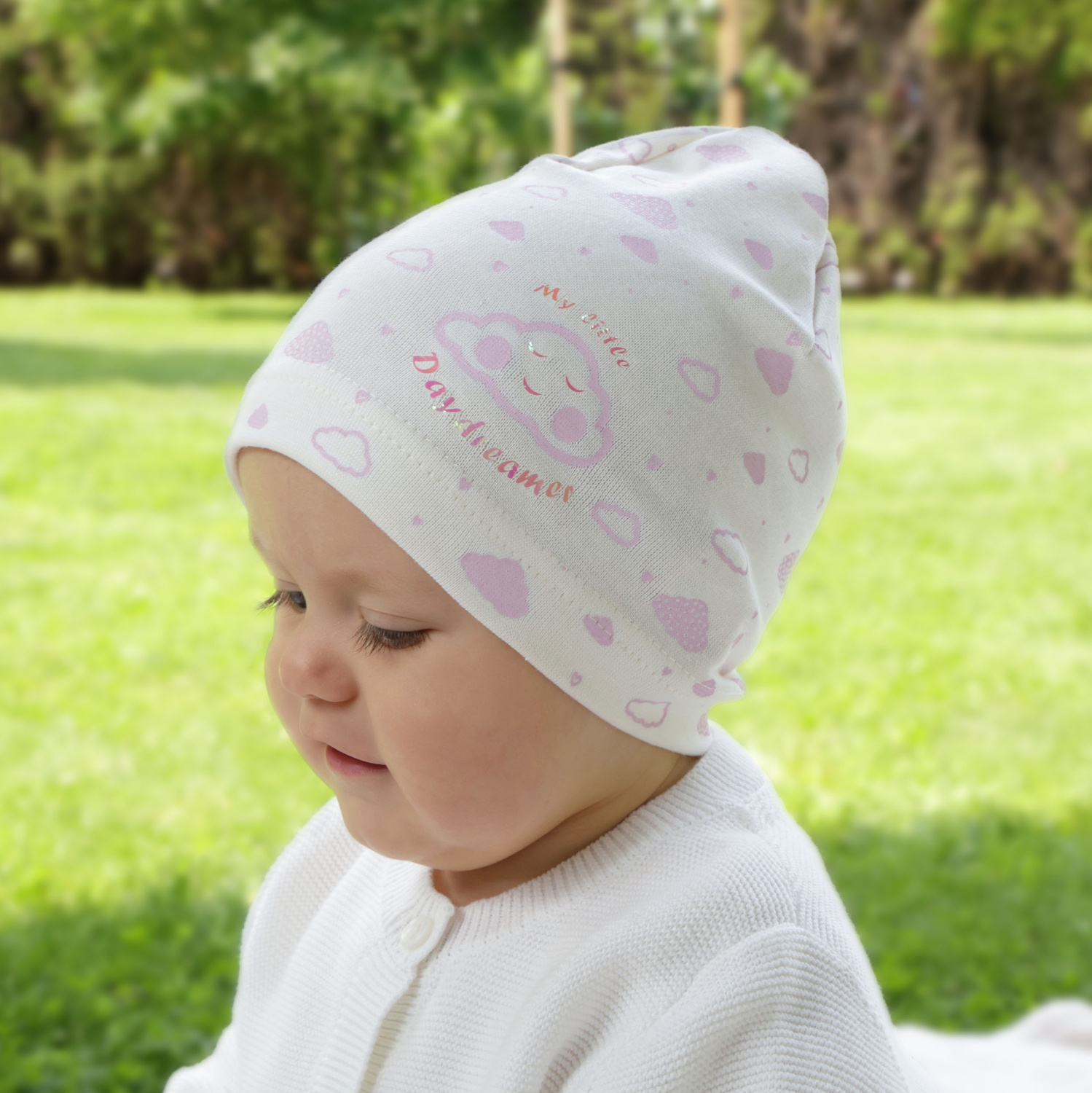 Girl's spring/ autumn hat white Klaudyna