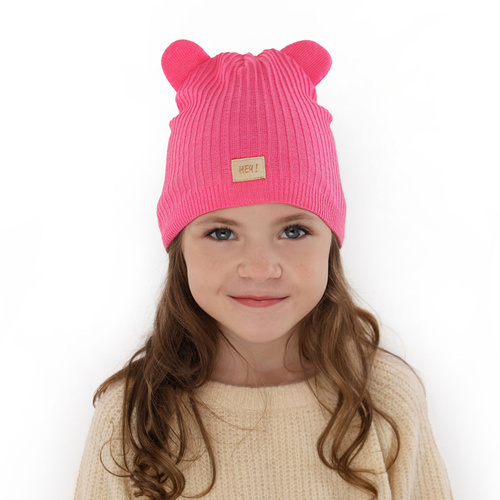 Girl's spring/ autumn hat, with cotton, white Clarisa