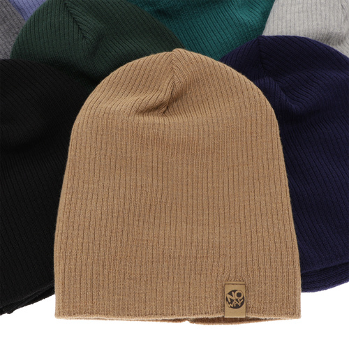 Boy's spring/ autumn set: hat and tube scarf beige 100% extra finemerino wool Richi