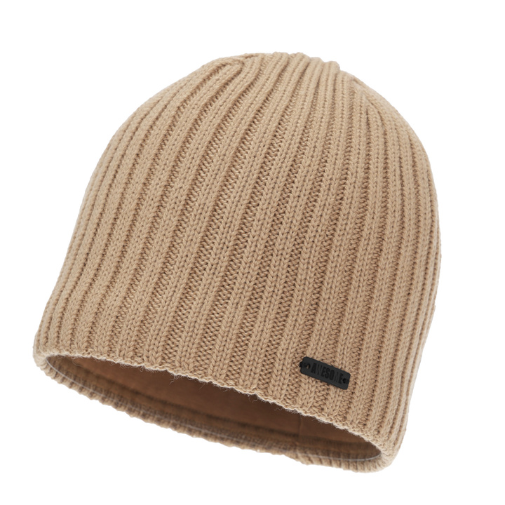 Men's winter hat, camel, with merino wool, Adagio