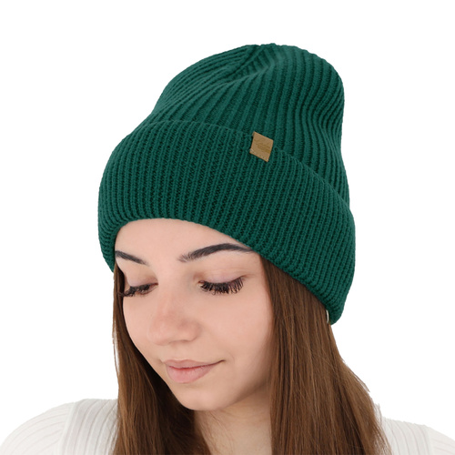 Woman's winter hat beige Isla 100% extra fine merino wool