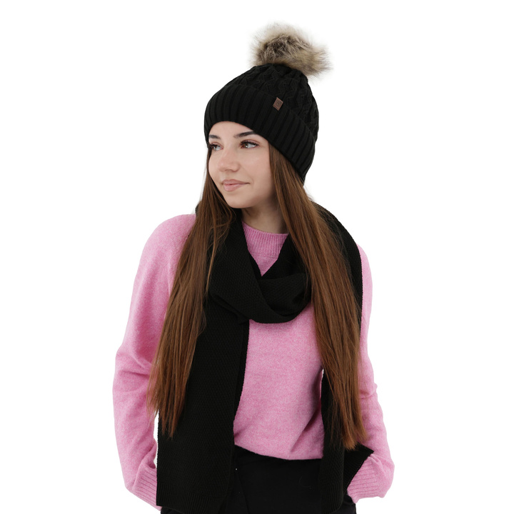 Women's winter scarf black Agora