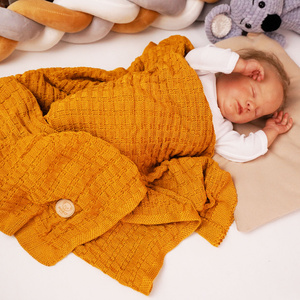 Bamboo baby blanket mustard Misio