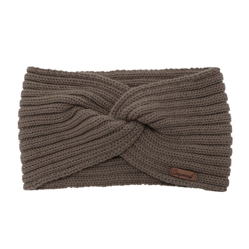 Woman's winter headband, light brown, 100% merino wool, Veka
