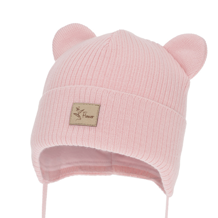 Girl's spring/autumn hat, pink, with ears, Djona