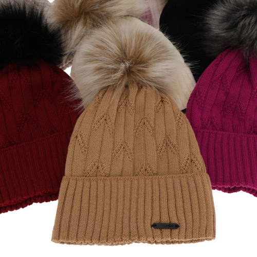 Woman's winter hat in pink merino wool Talaria