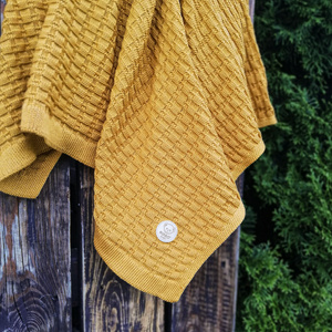Bamboo baby blanket mustard Misio