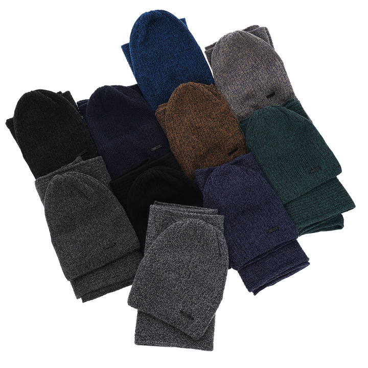 Boy's winter set: hat and tube scarf grey Elmer