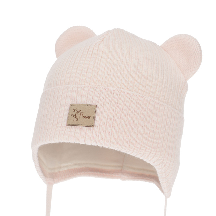 Girl's spring/ autumn hat, pink, with ears, Djona