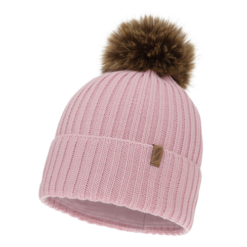 Woman's winter hat, camel, with merino wool, Zamira