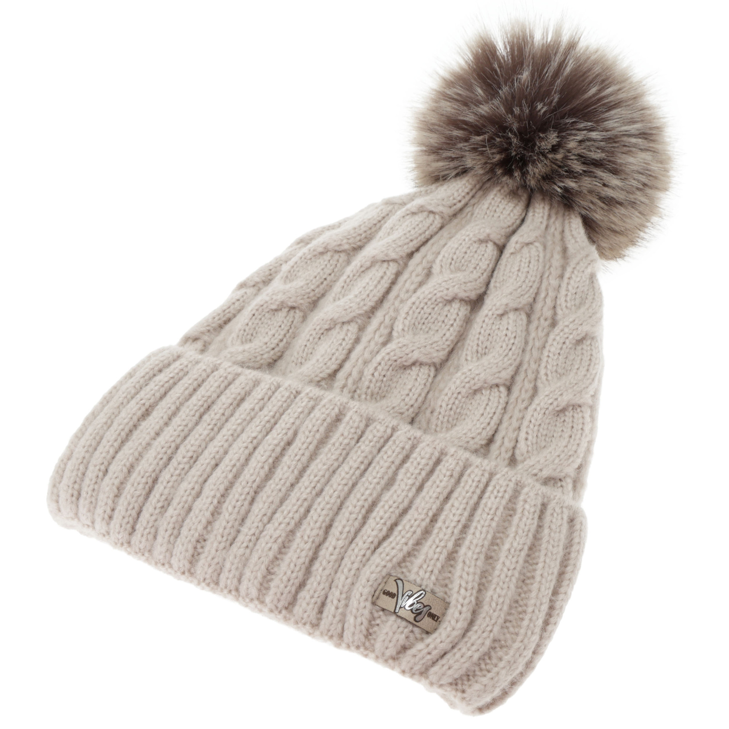 Woman's winter set: hat and scarf, beige, Lunetta