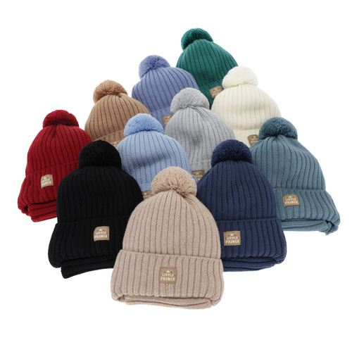 Boy's winter set: hat and tube scarf, beige, 100% merino wool, cotton lining, with ears, Masil