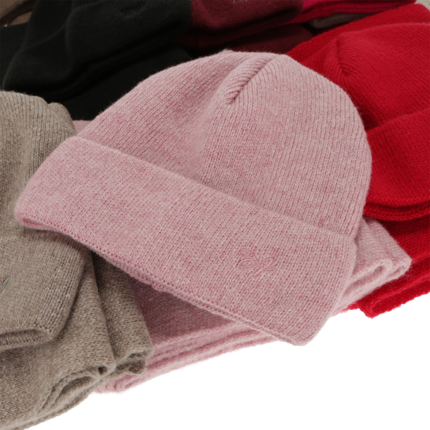 Woman's winter set: hat and scarf, pink, Rava