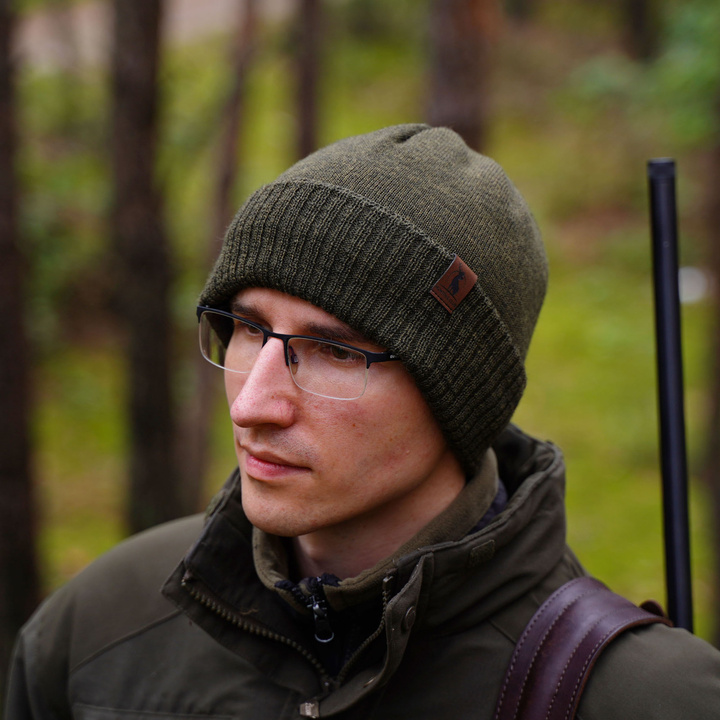 Men's winter hat, grey merino wool Hogan