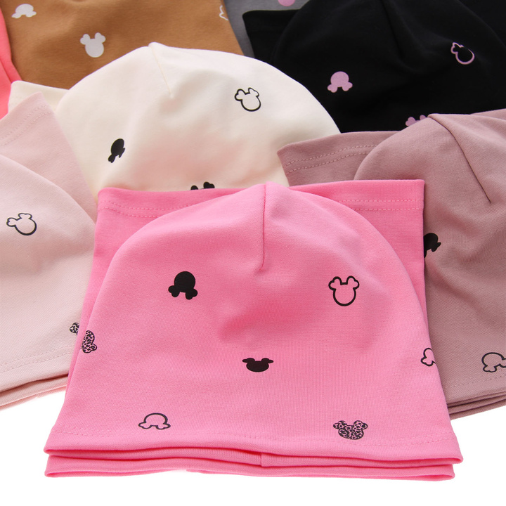 Girl's spring/ autumn set: hat and tube scarf ecru Mariet