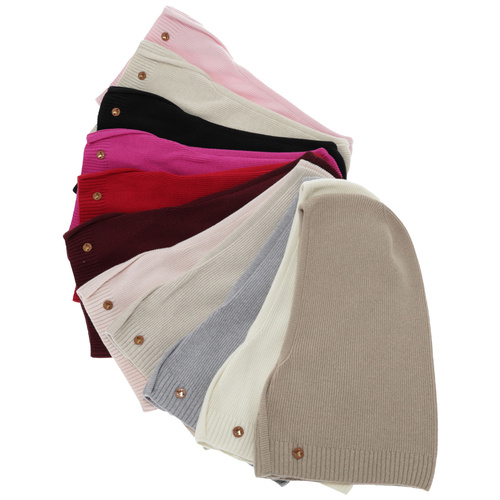 Balaclava autumn, winter, women's, beige, merino wool with cashmere, Kiruna