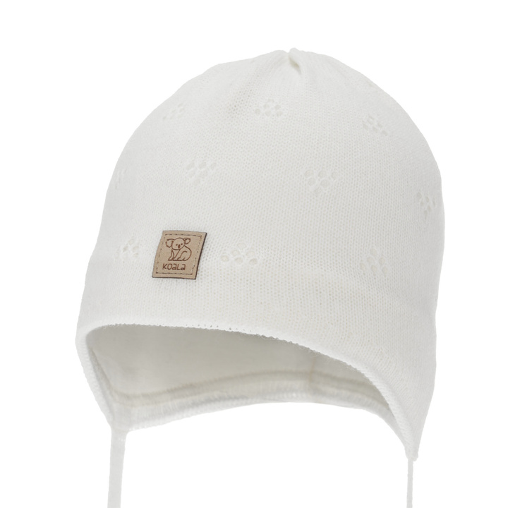 Boy's spring/ autumn hat, white, with ears, Slate