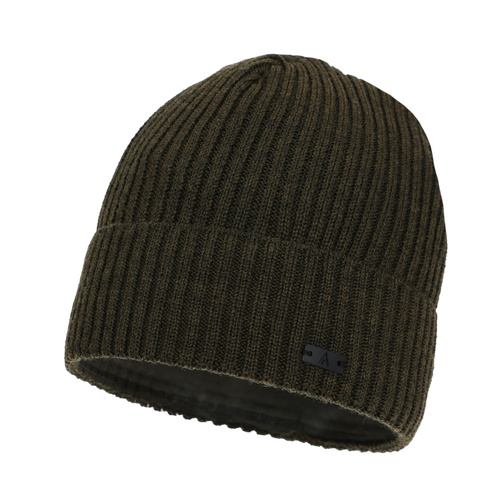 Men's winter hat, khaki, with merino wool, Jeffrey