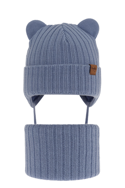 Boy's winter set: hat and tube scarf light blue Ferven